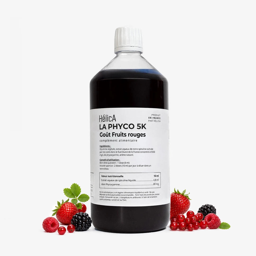Format économique phycocyanine aromatisée fruits rouges bouteilles d'un litre