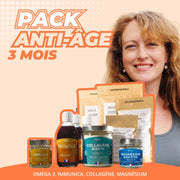 Pack 3 mois anti-âge avec Immunica premium, collagène, omega 3, magnésium