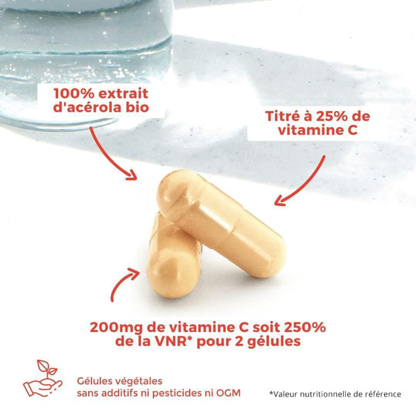 Extrait d'acérola bio 250 mg vitamine C