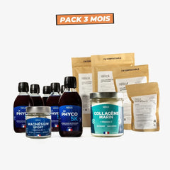 Pack 3 mois - Pack Récupération Musculaire et Articulaire - La phyco 5K, collagène marin, magnésium